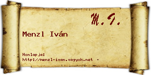 Menzl Iván névjegykártya