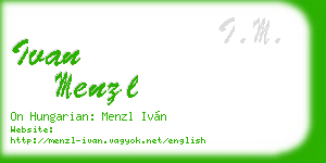 ivan menzl business card